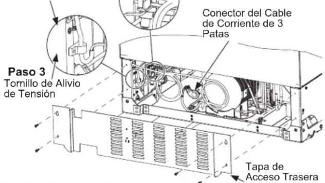 Café ZKW36V - Retire el cable de corriente corto existente con el ensamble de la cuerda: - 1