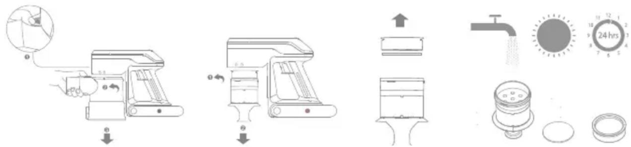 MOVA S2 Detect - Pulizia del contenitore della polvere, del filtro di ingresso dell'aria e del gruppo separatore a ciclone - 1