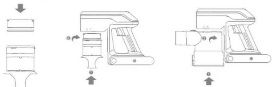 MOVA S2 Detect - Installation of Dust Cup, Air Inlet Filter, and Cyclone Separator Assembly - 1