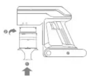 MOVA S2 Detect - Installation des Staubbehälters, des Lufteinlassfilters und des Zyklonabscheiders - 2