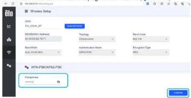 ELO 5554L - Réglage de l'adaptateur Wi-Fi Page web locale - 2