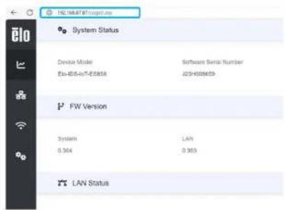 ELO 5554L - Connexion à la page web locale de IDSx4 - 5