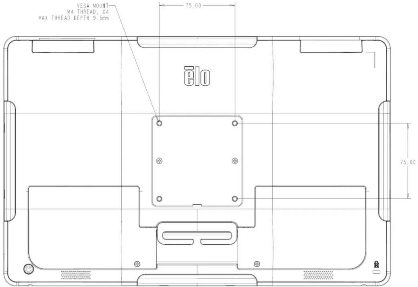 ELO E427505 - Montage VESA arrière pour la I-Series 3 avec Intel® (sans support) - 1