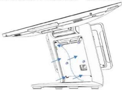 ELO E274321 - 針對I系列3搭載Intel®（有支架）將顯示器調整至合適的位置 - 9