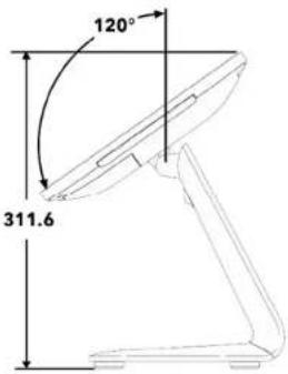 ELO E274321 - 針對I系列3搭載Intel®（有支架）將顯示器調整至合適的位置 - 2