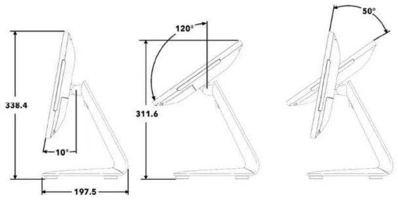 ELO E274899 - 将显示器调整至适合搭载 Intel® 的 I 系列 3(带支架)的位置 - 1