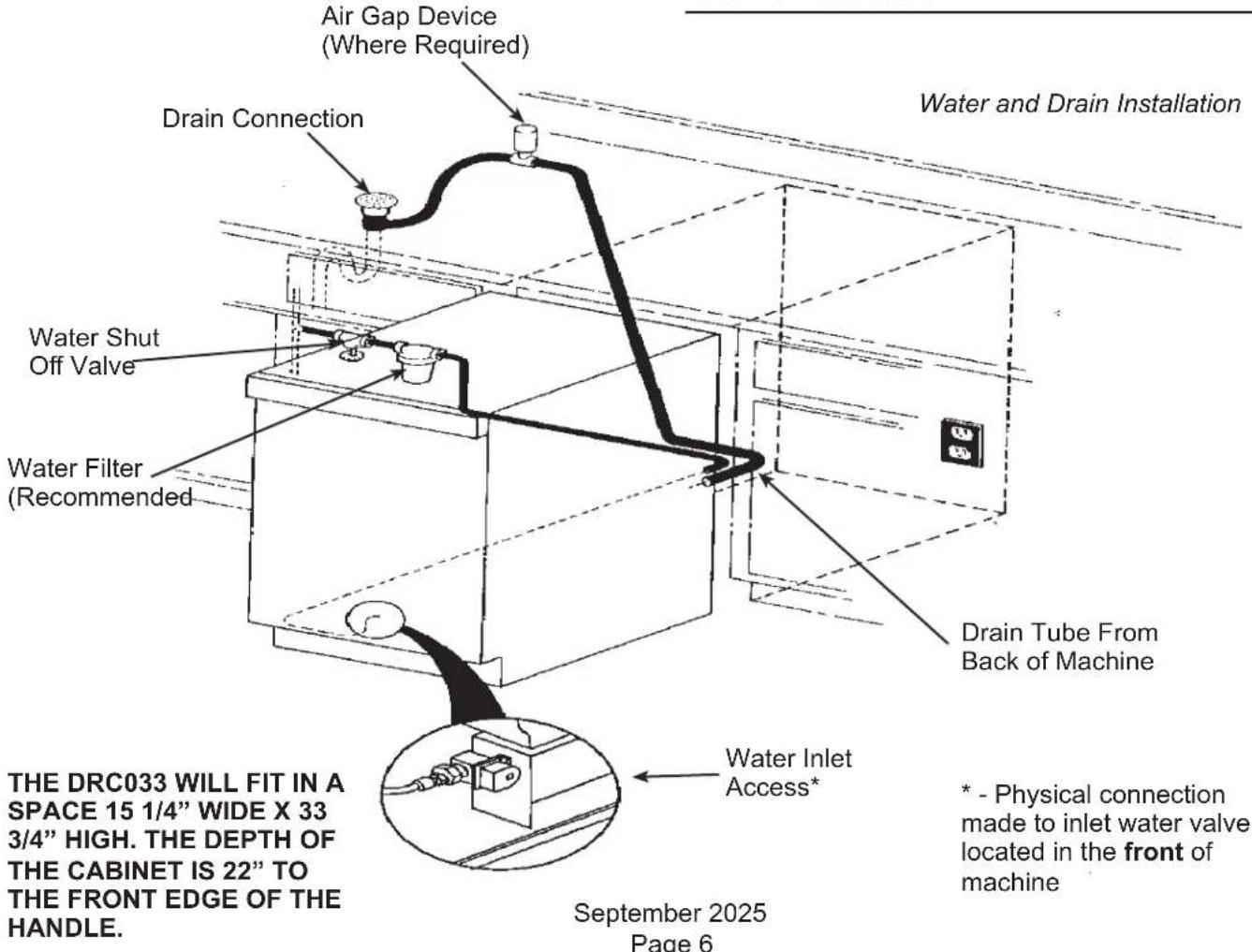 Scotsman DRC033 - ALL PLUMBING MUST MEET LOCAL CODES - 1