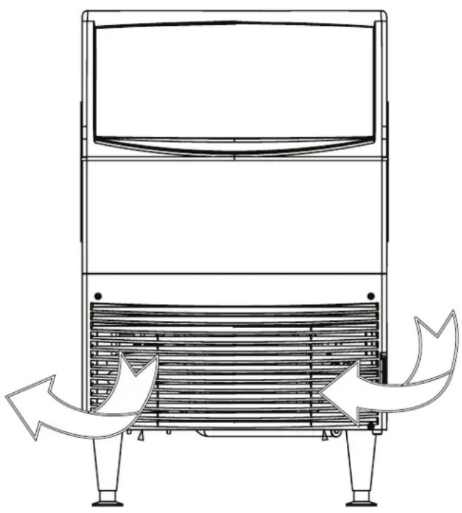 Scotsman UC2724X - Airflow on air cooled models: - 1