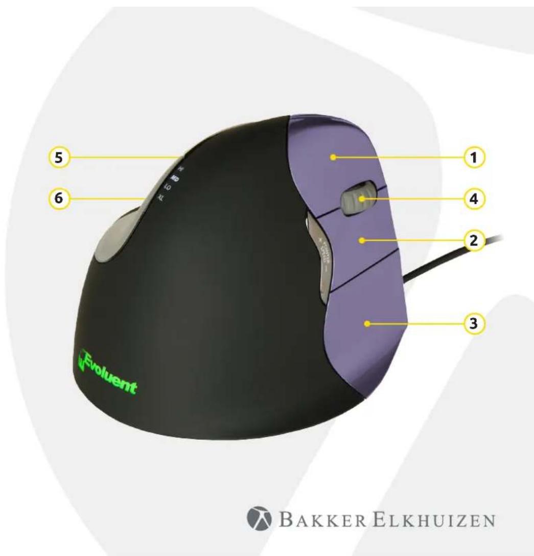 BakkerElkhuizen Evoluent 4 Small - Paramètres de la souris standard - 1