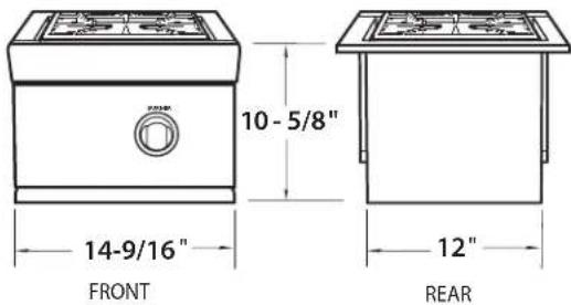 Fisher & Paykel BGC132-BI-N - SIDE BURNER DIMENSIONS - 1