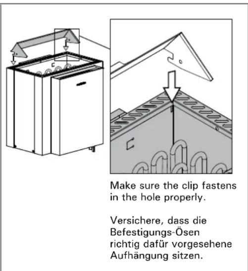 HARVIA Qubic Combi HBQ604SM - Befestigung des Saunaofens an der Wand - 4