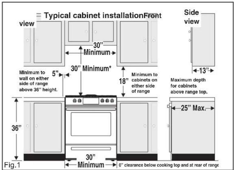 FRIGIDAIRE GCFG3070SS - Clearances and Dimensions - 1