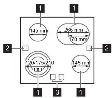 AEG TA64RAS7XB - Agencement des zones de cuisson - 1