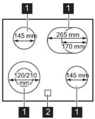 AEG TN64RA06XB - Agencement des zones de cuisson - 1