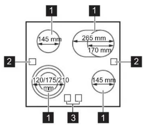 AEG TA64RA07FB - Agencement des zones de cuisson - 1