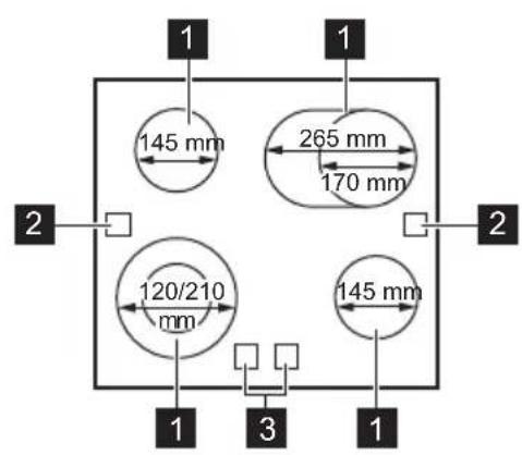 AEG TA64RA06XB - Agencement des zones de cuisson - 1