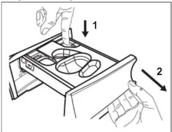 AEG LR86CBC86 - Cleaning the detergent dispenser - 1