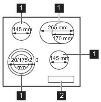 AEG TO64RAX7XB - Agencement des zones de cuisson - 1