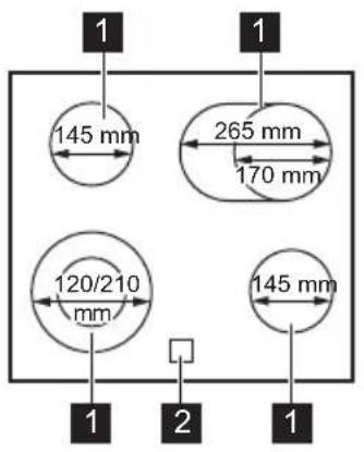 AEG GH646FFX - Indeling van het kookoppervlak - 1