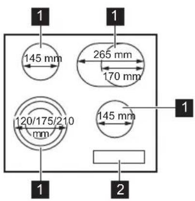 AEG TO64RA07CB - Agencement des zones de cuisson - 1