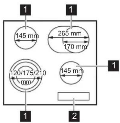 AEG EK60RX1 - Indeling van het kookoppervlak - 1