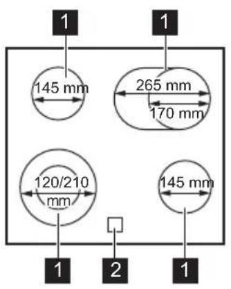 1 145 mm 265 mm 170 mm 120/210 mm 145 mm 1 2 1