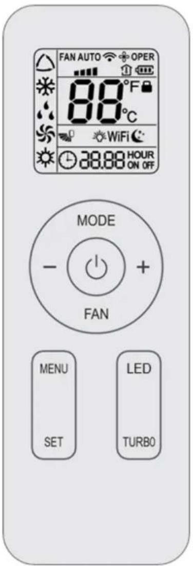Mestic RTA-3600i - Buttons on remote controller - 1