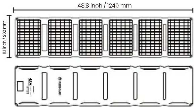 FlexSolar E40 - Vista da aperto del caricatore solare flessibile da 40W - 1