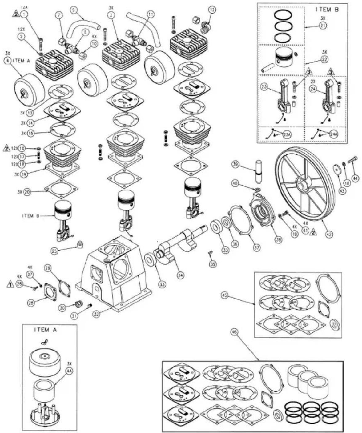 Porter-Cable PXCMLA4708065 - 14CFM Pump Assembly - 1