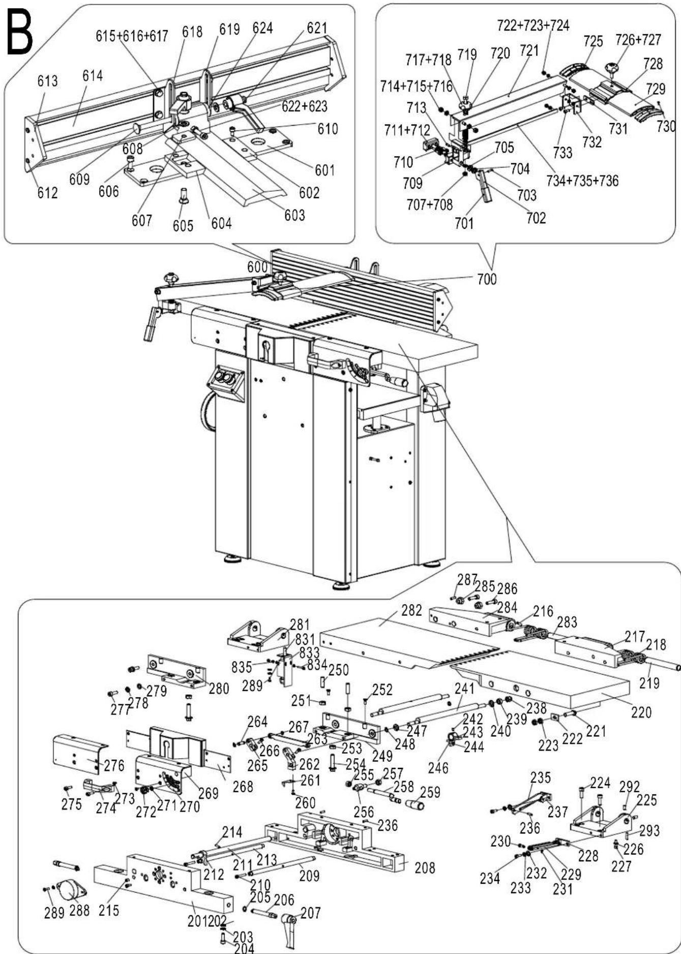SCHEPPACH Plana 6.1c - Ersatzteilzeichnungen / spare part drawings / les dessins de pièces de rechange / Varaosien piirustukset / Pótalkatrészrajzok / Výkresy náhradních dílů / Výkresy náhradných dielov / Rekeningen van reserveonderdelen Plana 3.1c - 1
