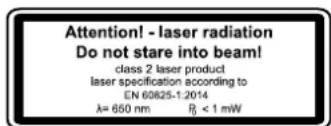 SCHEPPACH HM254MS - Attention: Laser radiation Do not stare into the beam Class 2 laser - 1