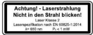 SCHEPPACH ETB710 - Attention: Laser radiation Do not stare into the beam Class 2 laser - 1