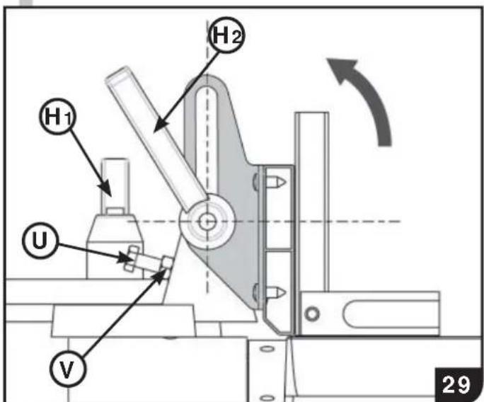 SCHEPPACH Plana 2.0c - e. Reglage du guide d'angle (28)(29) - 1