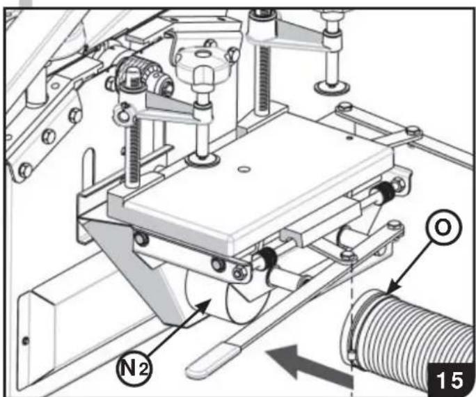 SCHEPPACH Plana 2.0c - Connexion d'un groupe d'aspiration (option) (13)(14)(15) - 2