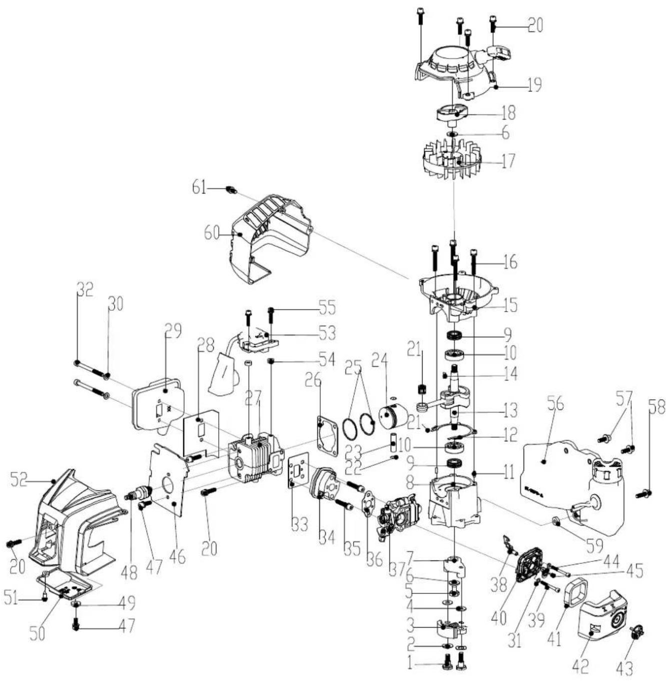 SCHEPPACH HT25-60P - Ersatzteilzeichnung / Spare parts drawing / Pièces détachées dessin - 1