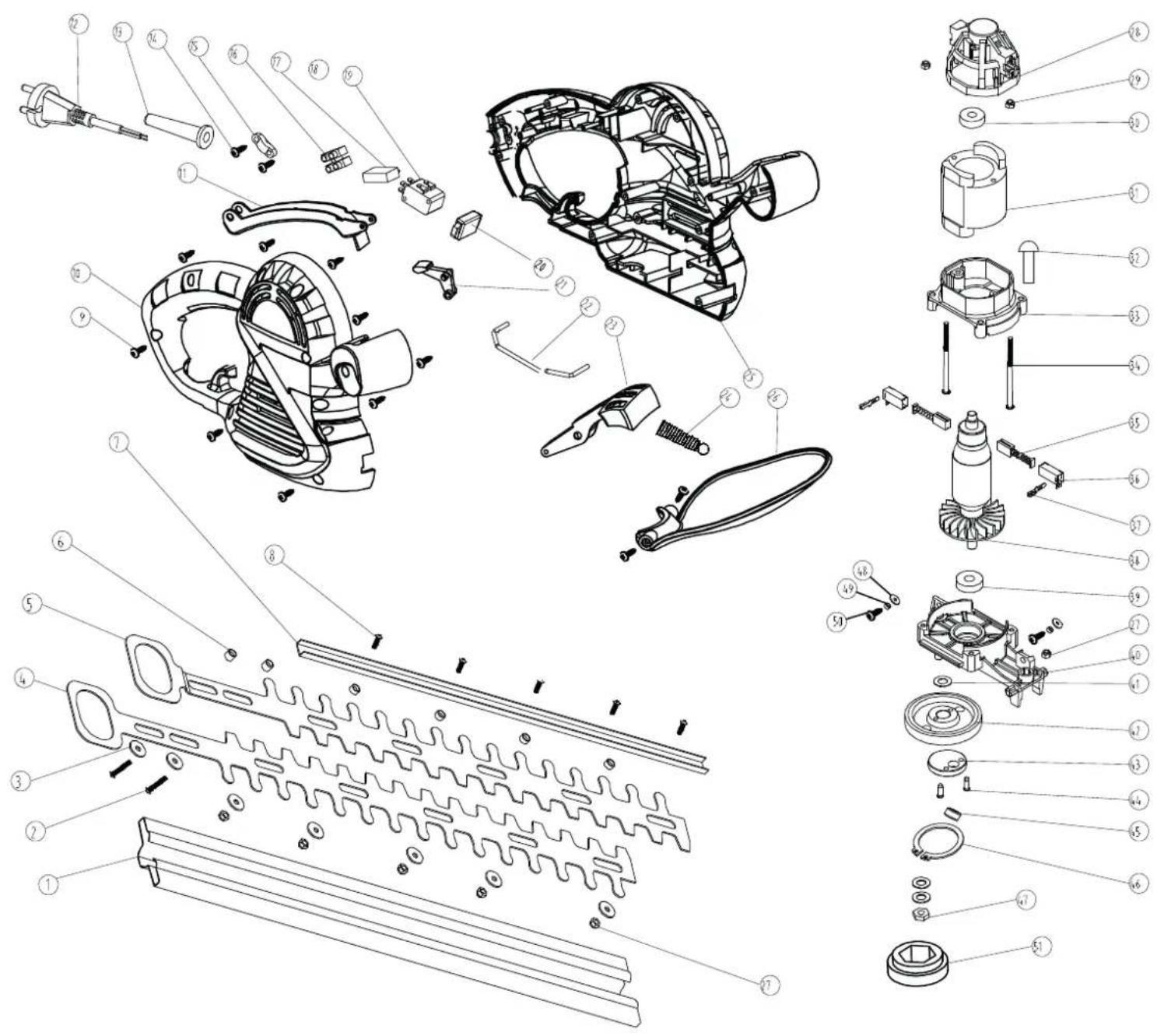 SCHEPPACH HTH2000E - Ersatzteilzeichnung / Spare parts drawing / Pièces détachées dessin - 1