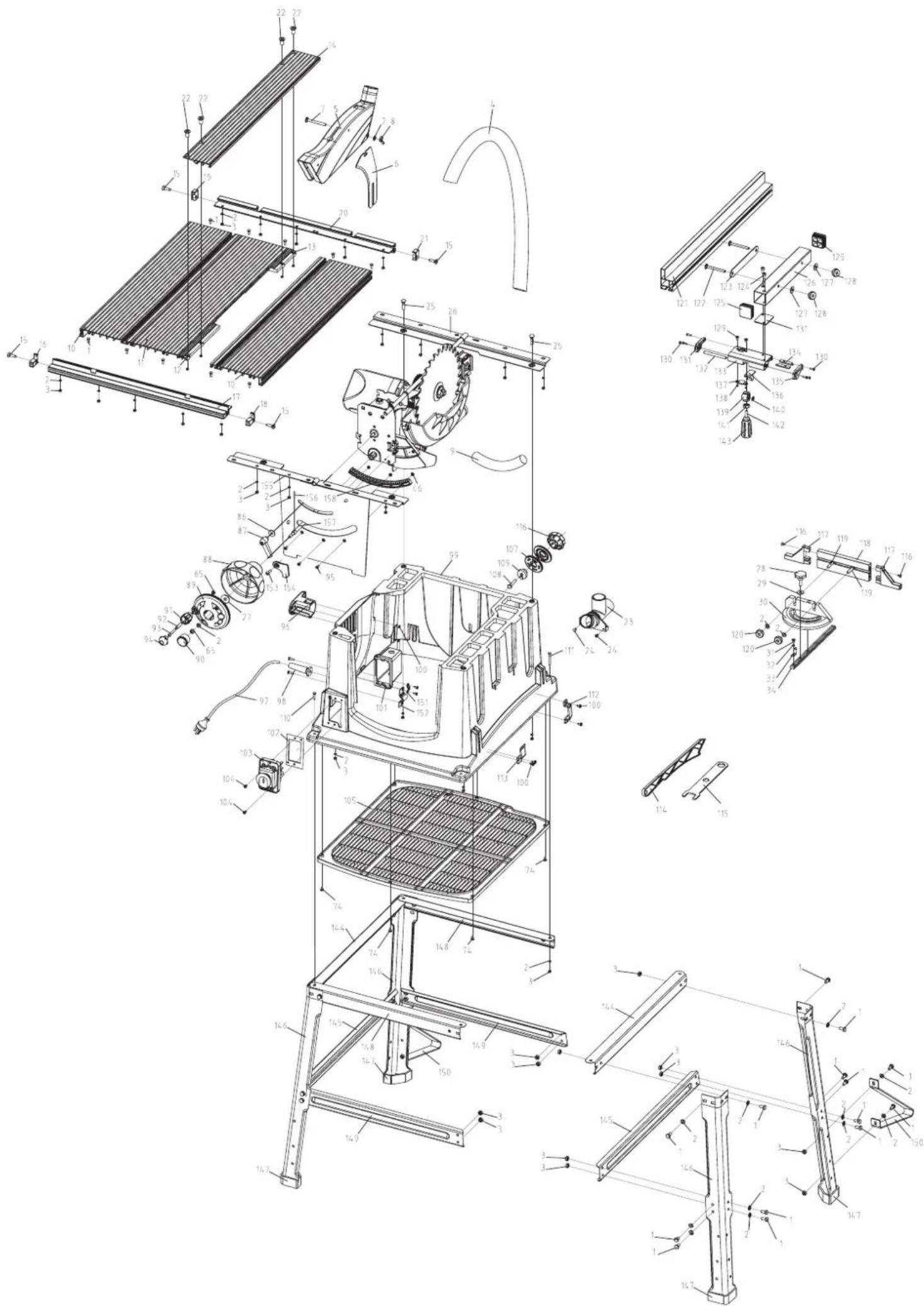 Toolson PRO TS 3000 - SCHRITT 1. GESTELL, ABB. 2–2.10 - 1