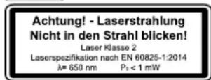 Toolson KGZ2550PRO - Tähelepanu: Laserkiirgus Ärge vaadake kiirde Laseriklass 2 - 1