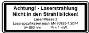 Toolson KGZ2550PRO - Varning: Laserstrålning Titta inte in i strålen Laserklass 2 - 1