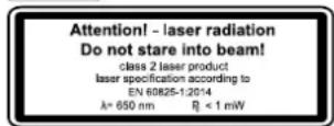 Toolson KGZ2550PRO - Attention: Laser radiation Do not stare into the beam Class 2 laser - 1