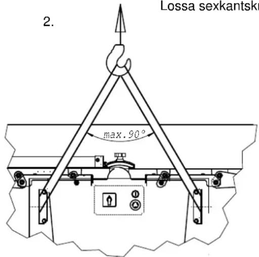 SCHEPPACH Plana 7.0 - Ta bort kranbyglarna efter att maskinen ställts ned. - 1