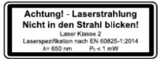 SCHEPPACH TBM60VL - Attention: Laser radiation Do not stare into the beam Class 2 laser - 1