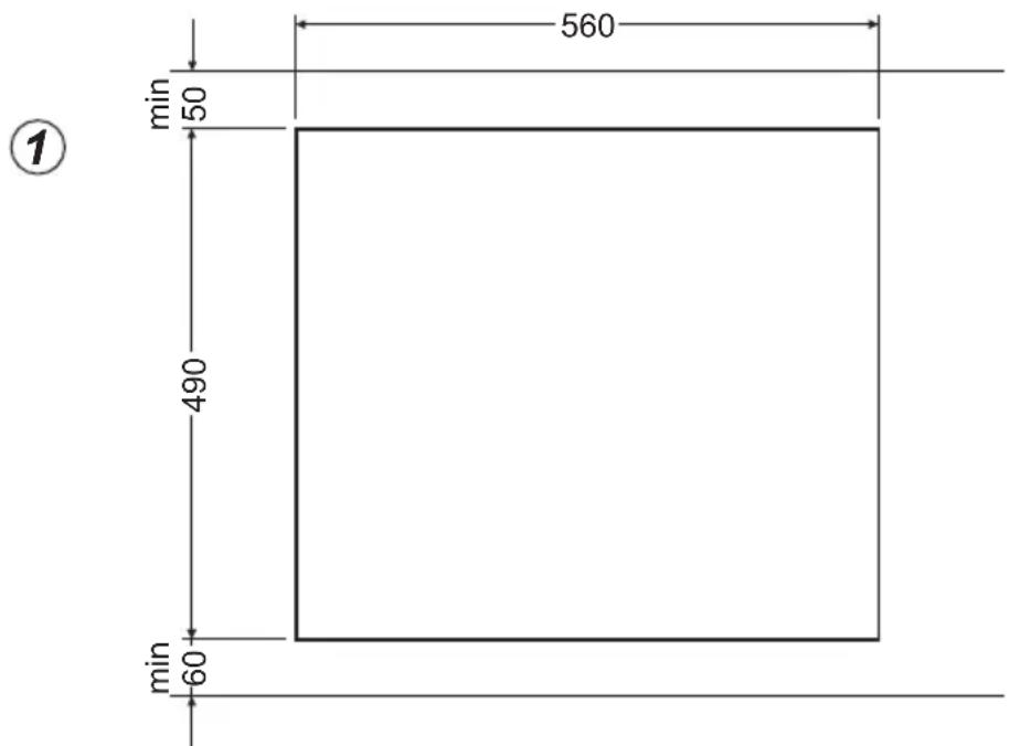 AMICA EHC 933 331 E - Vorbereitung der Arbeitsplatte der Küchenmöbel für den Einbau des Kochfelds - 1