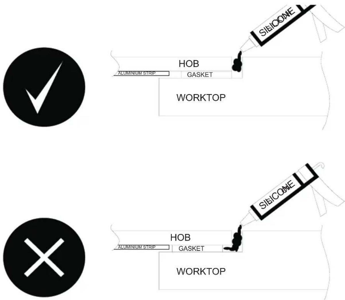 AMICA EHC 933 331 E - Instal your hob flush with the worktop - 2