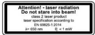 SCHEPPACH DP55Max - Attention: Laser radiation Do not look into the beam Laser class 2 - 1