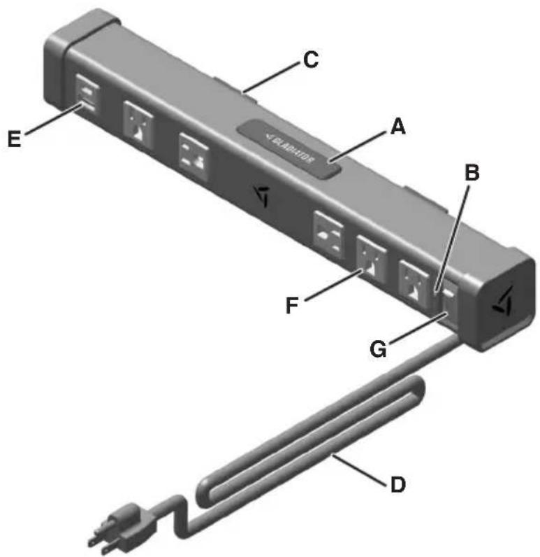 Gladiator GAWU16PSPK - POWERSTRIP BAR FEATURES - 1