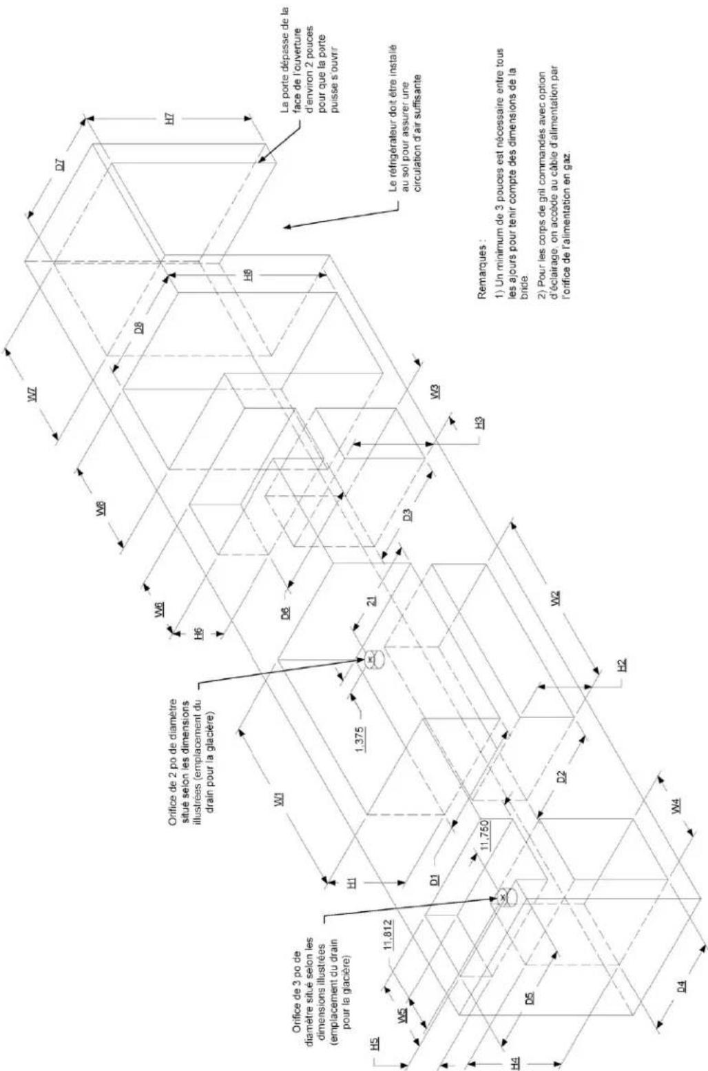 Crown Verity Infinite IBISC - SCHÉMA 3. DESSINS DE RÉFÉRENCE POUR LES DIMENSIONS DE L'AJOUR - 1