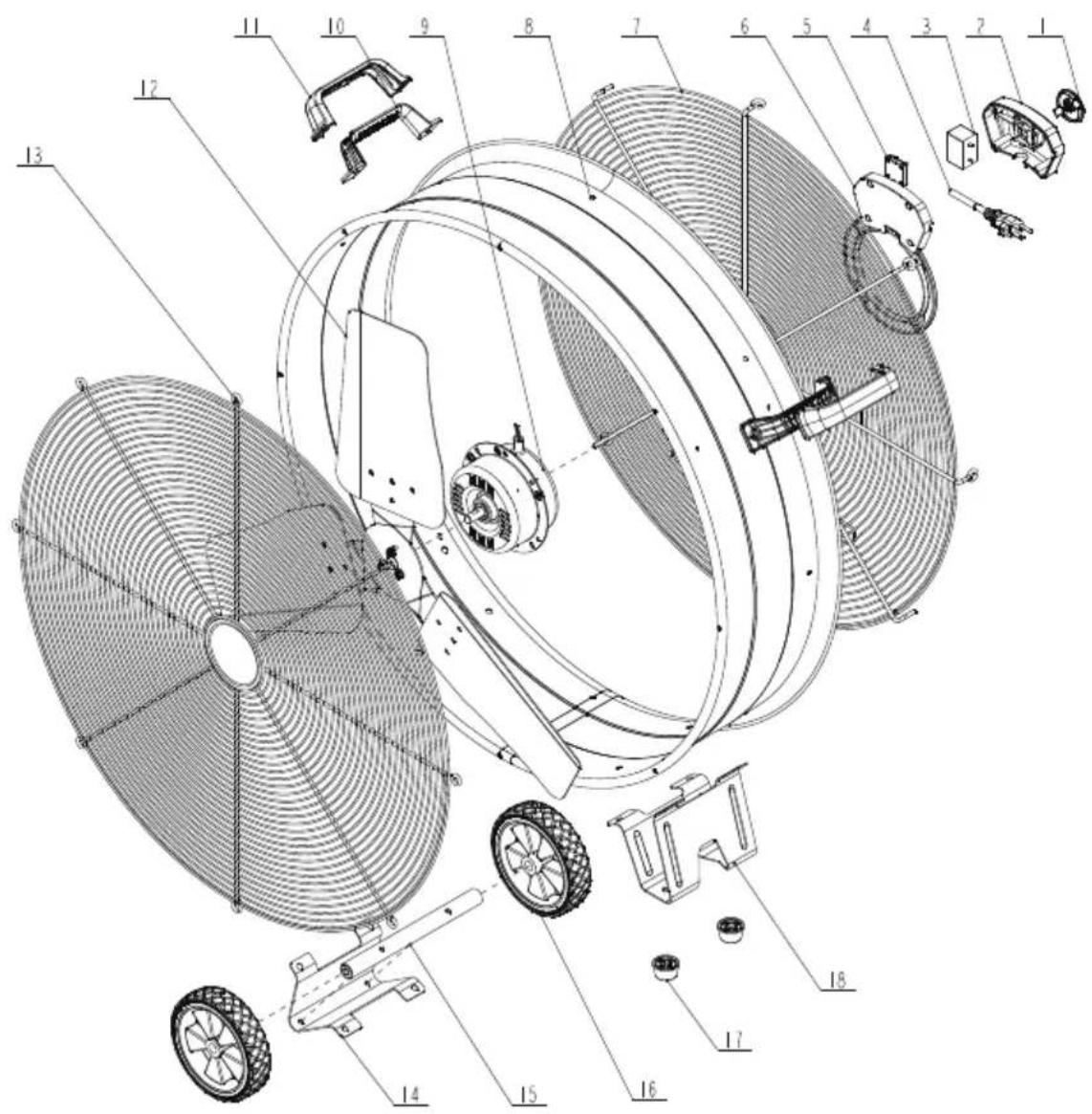 EcoMax EMF103055D - EXPLODED VIEW AND PARTS LIST - 1