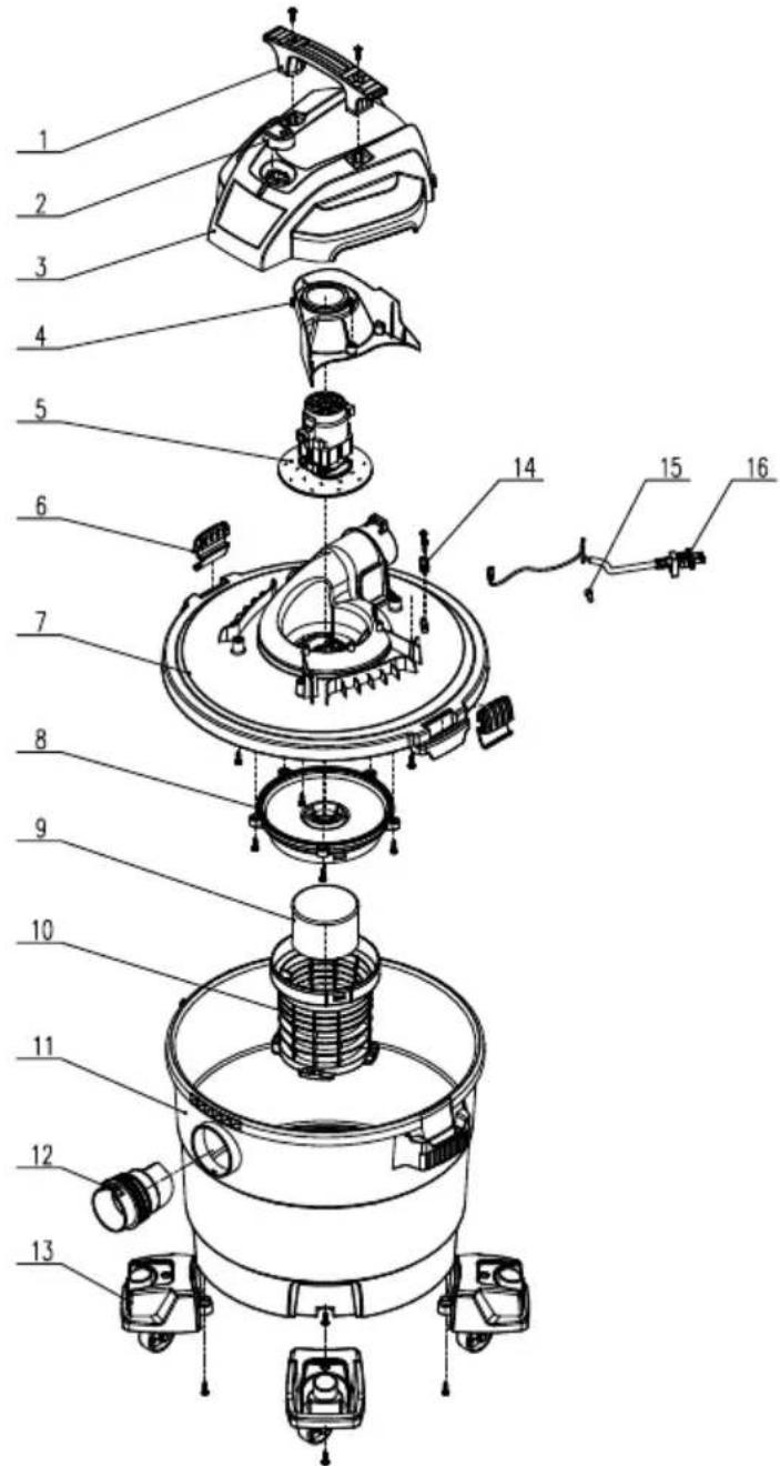 EcoMax EM18191P - EXPLODED VIEW / PARTS LIST - 1