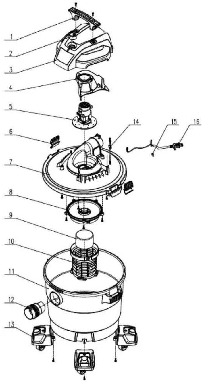 EcoMax EM18191P - VISTA AMPLIADA / LISTA DE PIEZAS - 1